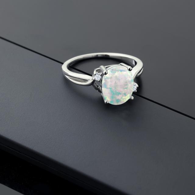 正規店 指輪 10月 誕生石 プレゼの通販はau PAY マーケット - Gem Stone King ジュエリー専門 リング レディース 1.73カラット シミュレイテッド ホワイトオパール 合成ホワイトサファイア シルバー925 大粒 セール大得価