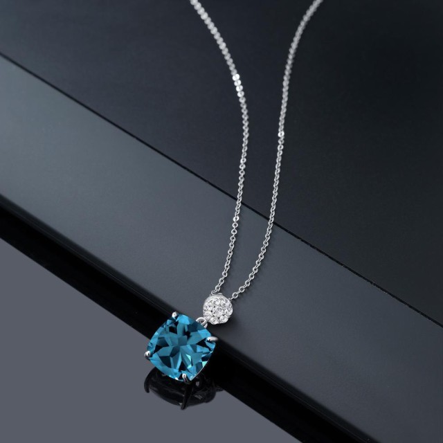 大得価国産 ネックレス 大粒 天然石 11月 の通販はau PAY マーケット - Gem Stone King ジュエリー専門 レディース 9.12カラット 天然 ロンドンブルートパーズ ペンダント シルバー925 スクエア サークル パヴェ 30%OFF