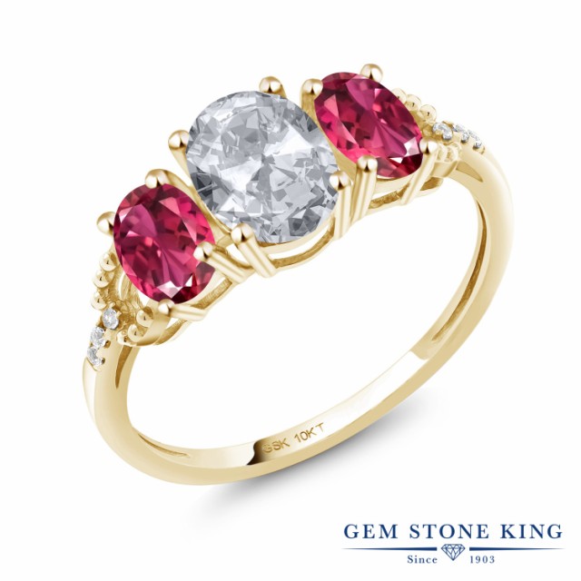得価爆買い 指輪 イエローゴールド(K10) 3連 大粒 の通販はau PAY マーケット - Gem Stone King ジュエリー専門店 リング レディース 1.78カラット 天然 トパーズ AAAグレード ピンクトルマリン ダイヤモンド 10金 得価通販