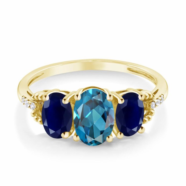 リング 指輪 3連 大粒 スリの通販はau PAY マーケット - Gem Stone King ジュエリー専門店 リング レディース 2.12カラット 天然 ロンドンブルートパーズ サファイア ダイヤモンド 10金 イエローゴールド(K10) ↜ンビネーシ