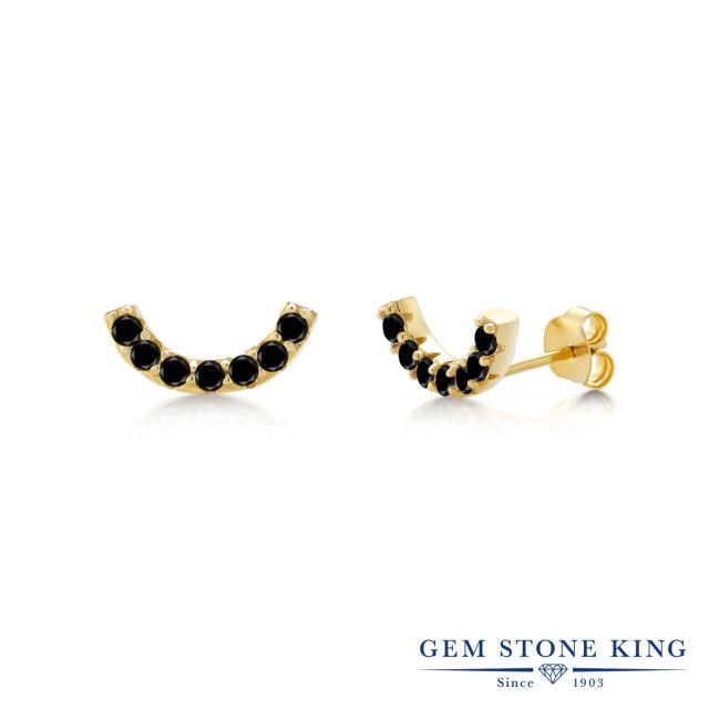 100%新品高品質 ピアス ブラック ダの通販はau PAY マーケット - Gem Stone King ジュエリー専門 レディース 0.46カラット 天然ブラックダイヤモンド シルバー925 イエローゴールドコーティング U字 ライン スマイル 新作入荷低価