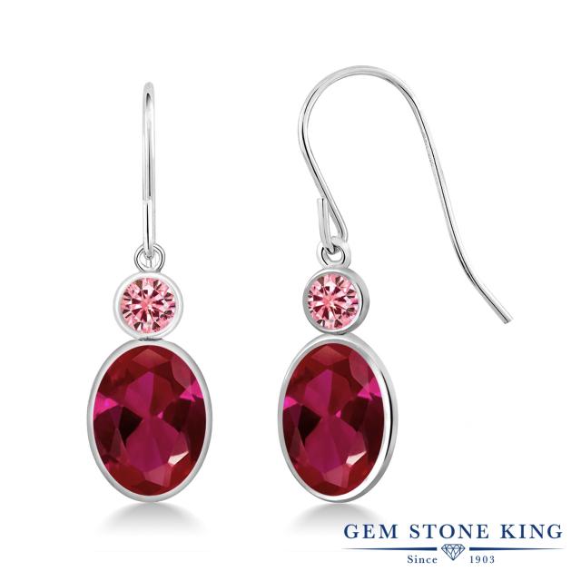 フレンチワ⊹ ピアス フレンチワイヤー 金属アレルギー対応の通販はau PAY マーケット - Gem Stone King ジュエリー専門店|商 レディース 3.2カラット 合成ルビー モアサナイト 14金 ホワイトゴールド(K14) 大粒 ントストー