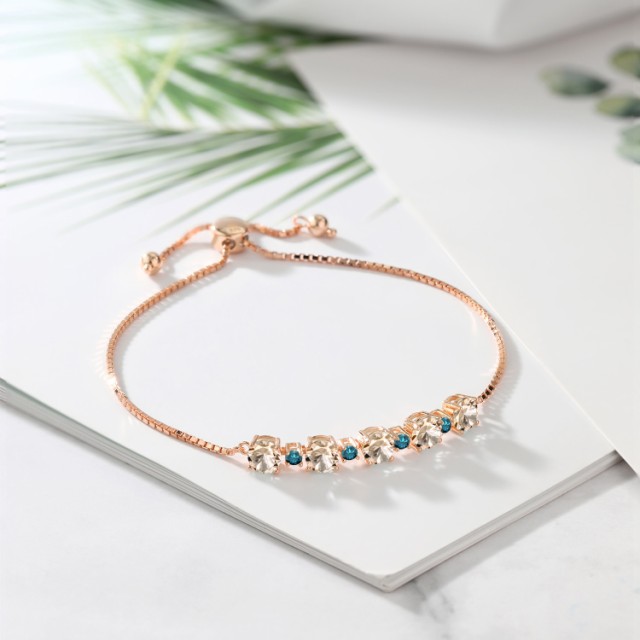 ブランド ブレスレット ピンクゴールドコーティング チェーの通販はau PAY マーケット - Gem Stone King ジュエリー専門 レディース 2.26カラット 天然 モルガナイト (ピーチ) ブルーダイヤモンド シルバー925 しても