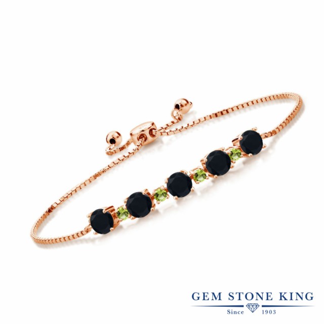 超激得得価 ブレスレット 小粒 華奢 の通販はau PAY マーケット - Gem Stone King ジュエリー専門 レディース 2.66カラット 天然 オニキス 天然石 ペリドット シルバー925 ピンクゴールドコーティング チェーン 超激安低価