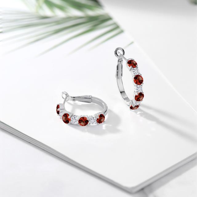 豊富なお得 ピアス レディース 3.56カラット 天然 ガーネット モアサナイト シルバー925 7連 小粒 細身 フープ レバーバック 華奢 天然石 1月 誕生石の通販はau PAY マーケット - Gem Stone King ジュエリー専門店 低価セール