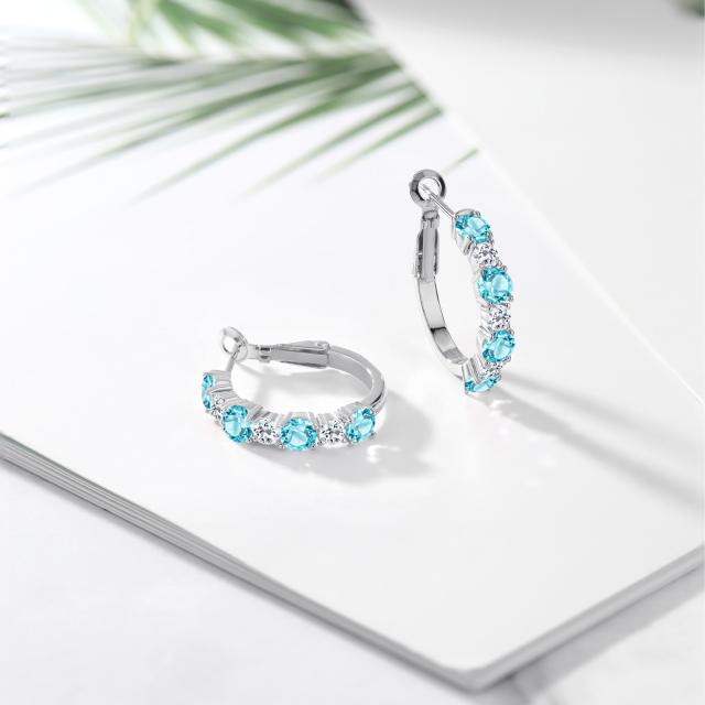 数量限定HOT ピアス レバーバック 華奢 天然石 11月の通販はau PAY マーケット - Gem Stone King ジュエリー専門店 レディース 3.68カラット 天然 スイスブルートパーズ トパーズ シルバー925 7連 小粒 細身 フープ 新作入荷格安