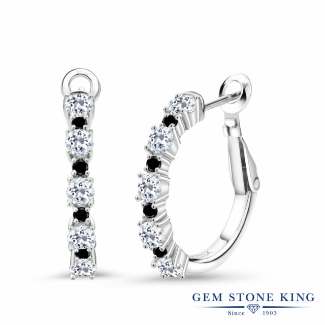 れにくい ピアス レバーバック 華奢 天然石 の通販はau PAY マーケット - Gem Stone King ジュエリー専門 レディース 1.66カラット 天然 トパーズ 天然ブラックダイヤモンド シルバー925 9連 小粒 細身 フープ ⋊ーンキング