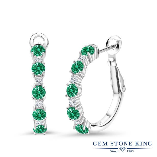 送料無料お得 ピアス フープ レバーバック 華奢 金属アの通販はau PAY マーケット - Gem Stone King ジュエリー専門店 レディース 1.34カラット スワロフスキージルコニア (グリーン) シルバー925 9連 CZ 小粒 細身 HOT最新作