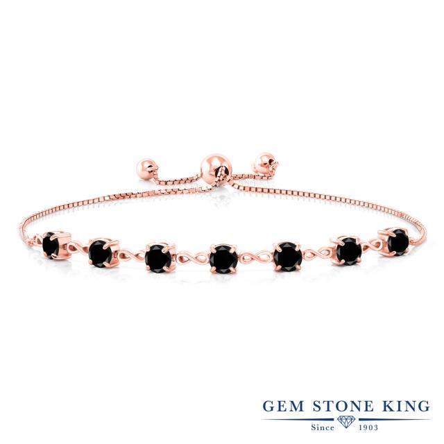 豊富なお得 ブレスレット インフィの通販はau PAY マーケット - Gem Stone King ジュエリー専 レディース 2.59カラット 天然ブラックダイヤモンド シルバー925 ピンクゴールドコーティング テニスブレスレット 高評価国産