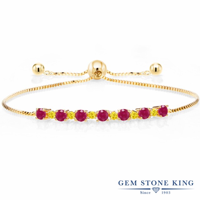 人気セール2022 ブレスレット テニスブレスレの通販はau PAY マーケット - Gem Stone King ジュエリー専門 レディース 1.39カラット 天然 ルビー 合成イエローサファイア シルバー925 イエローゴールドコーティング セール通販