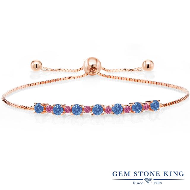 2022100%新品 ブレスレット テニスブの通販はau PAY マーケット - Gem Stone King ジュエリー専 レディース 0.95カラット スワロフスキージルコニア (ファンシーブルー) シルバー925 ピンクゴールドコーティング お得最新作