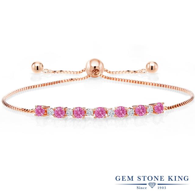 国内配送 ブレスレット レディース 0 92カラット スワロフスキージルコニア ピンク シルバー925 ピンクゴールドコーティング テニスブレスレット 正規品 Bayounyc Com