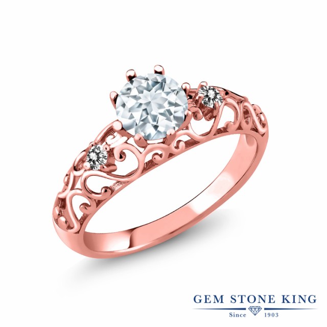 にぴったり 指輪 アラベスク 細工 透かしの通販はau PAY マーケット - Gem Stone King ジュエリー専門 リング レディース 0.87カラット 天然 アクアマリン ダイヤモンド シルバー925 ピンクゴールドコーティング ⒤いやご