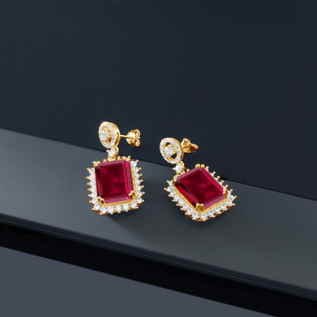 お買い得SALE ピアス レディース 10.6カラット 合成ルビー シルバー925 イエローゴールドコーティング 四角い 大粒 派手 大ぶり 大きめ 金属アレルギーの通販はau PAY マーケット - Gem Stone King ジュエリー専門 NEW低価
