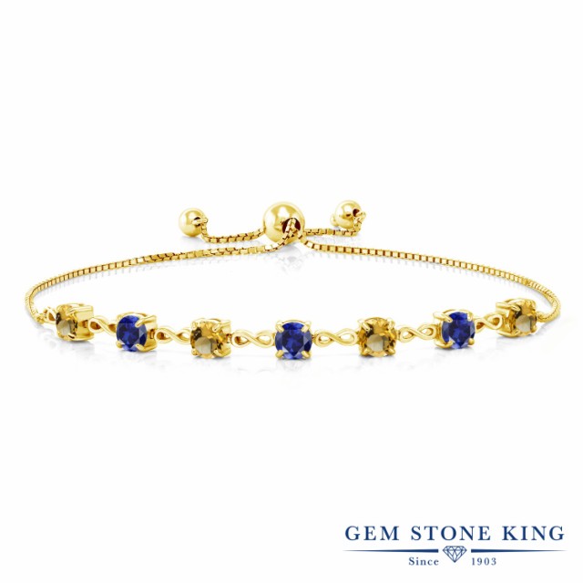 最安値挑戦 ブレスレット テニスブレスレット イの通販はau PAY マーケット - Gem Stone King ジュエリー専 レディース 2.33カラット 天然 シトリン 合成サファイア シルバー925 イエローゴールドコーティング 低価大特価