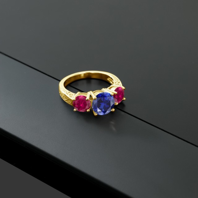 いやご 指輪 大粒 派手 の通販はau PAY マーケット - Gem Stone King ジュエリー専門 リング レディース 4.5カラット 合成サファイア 合成ルビー シルバー925 イエローゴールドコーティング アラベスク 細工 のジュエリ