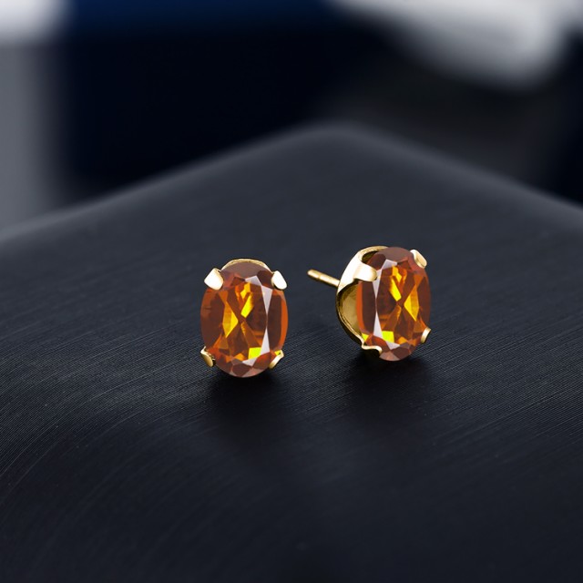 いやご ピアス 大粒 シンプルの通販はau PAY マーケット - Gem Stone King ジュエリー専門 レディース 2.2カラット 天然 マデイラシトリン (オレンジレッド) シルバー925 イエローゴールドコーティング 一粒 ティングで