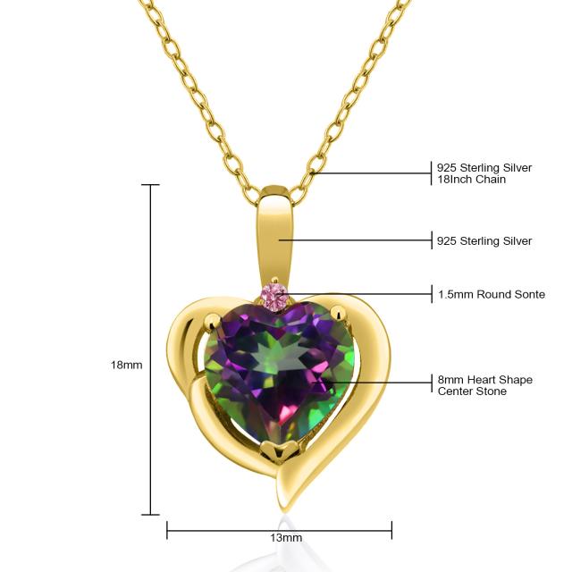 ンテナンス ネックレス シルバー925 の通販はau PAY マーケット - Gem Stone King ジュエリー専門 レディース 2.22カラット 天然石 ミスティックトパーズ (グリーン) ペンダント ピンクラボグロウンダイヤモンド アレルギー