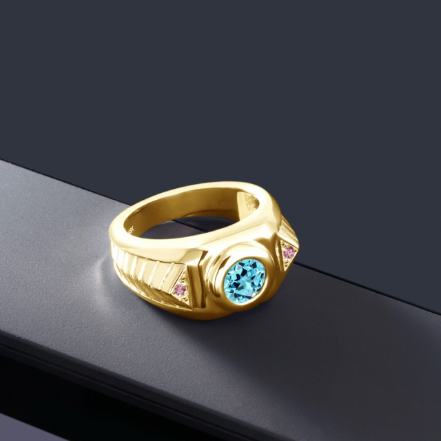 高評価定番 指輪 イエローゴールドコーテの通販はau PAY マーケット - Gem Stone King ジュエリー専門 リング レディース 2.28カラット 天然 スイスブルートパーズ ピンクラボグロウンダイヤモンド シルバー925 新品超歓迎