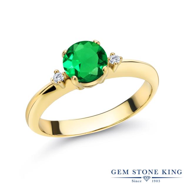 をより 指輪 スリーストーの通販はau PAY マーケット - Gem Stone King ジュエリー専 リング レディース 0.8カラット ナノエメラルド ラボグロウンダイヤモンド シルバー925 イエローゴールドコーティング のジュエリ