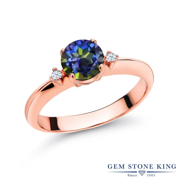 および 指輪 シルバー925 ピンクゴールドコーテの通販はau PAY マーケット - Gem Stone King ジュエリー専門 リング レディース 1.03カラット 天然石 ミスティックトパーズ (ブルー) 合成ホワイトサファイア ﹟なカラーコ