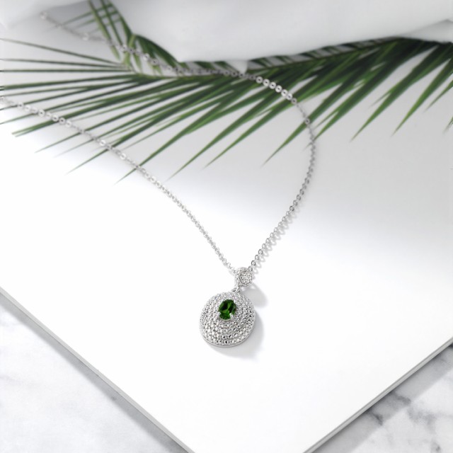 最安価格(税込) ネックレス 大きめ 天然石 金属アレルギの通販はau PAY マーケット - Gem Stone King ジュエリー専門 レディース 0.56カラット 天然 クロムダイオプサイド ペンダント ダイヤモンド オーバル 大ぶり 100%新品爆買い