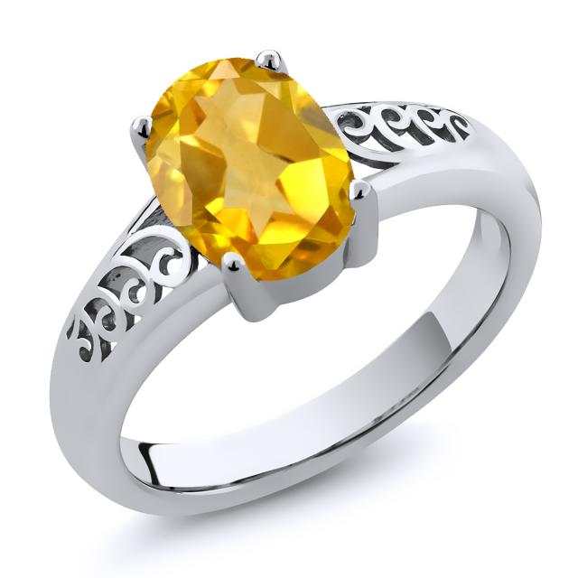 在庫大特価 指輪 ソリティア 天然石 11月 誕生石 金属アレの通販はau PAY マーケット - Gem Stone King ジュエリー専門店 リング レディース 1.5カラット 天然 シトリン シルバー925 アラベスク 透かし 一粒 大粒 HOT即納