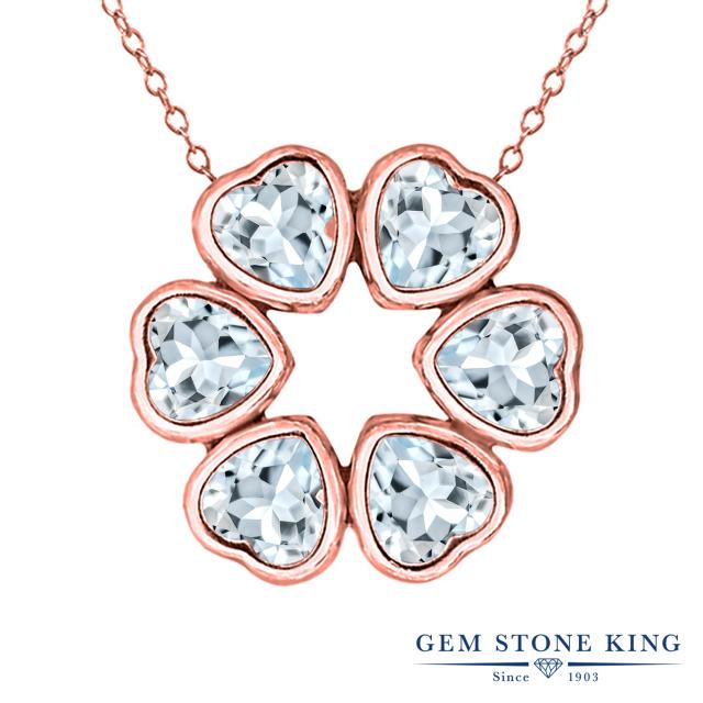 100%新品豊富な ネックレス フラワー 花 ベゼルの通販はau PAY マーケット - Gem Stone King ジュエリー専門 レディース 2.49カラット 天然 アクアマリン ペンダント シルバー925 ピンクゴールドコーティング ハート 大人気人気SALE
