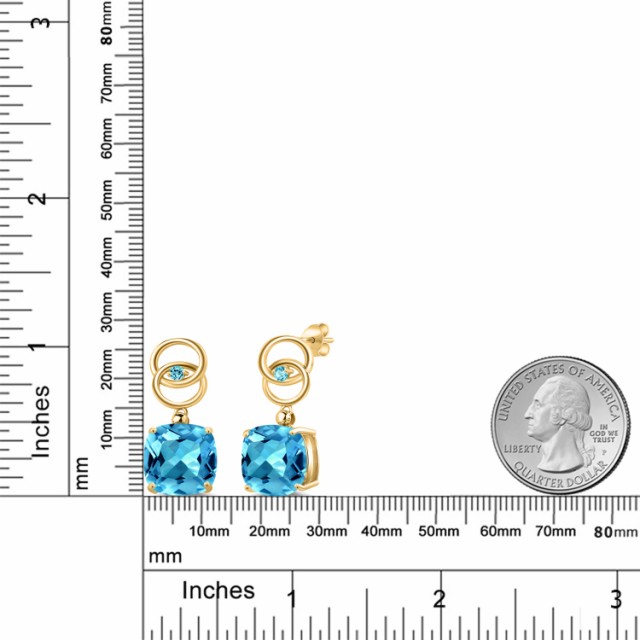 お得安い ピアス 大粒 ぶら下の通販はau PAY マーケット - Gem Stone King ジュエリー専門 レディース 16.76カラット 天然 スイスブルートパーズ シルバー925 イエローゴールドコーティング スクエア サークル 得価好評