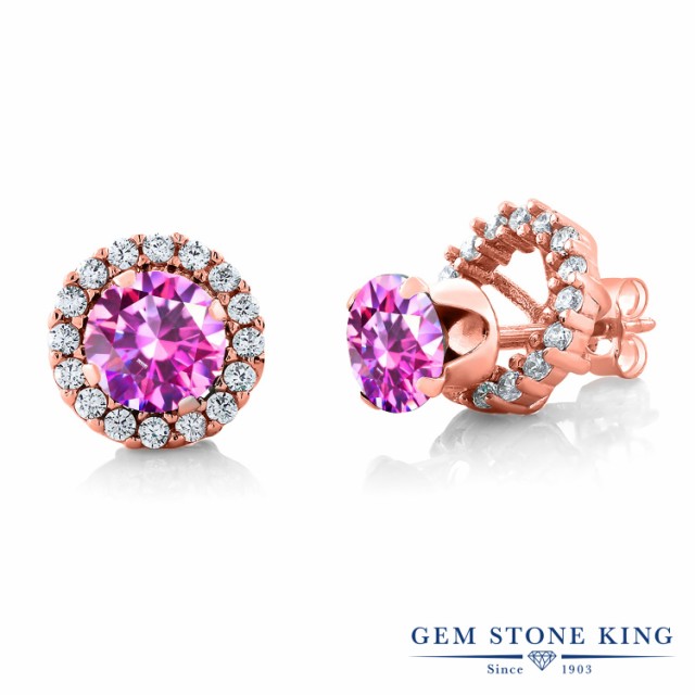 ファンシー ピアス 金属アレルギー対応の通販はau PAY マーケット - Gem Stone King ジュエリー専門店 レディース スワロフスキージルコニア (ファンシーパープル) シルバー925 ピンクゴールドコーティング CZ カラット