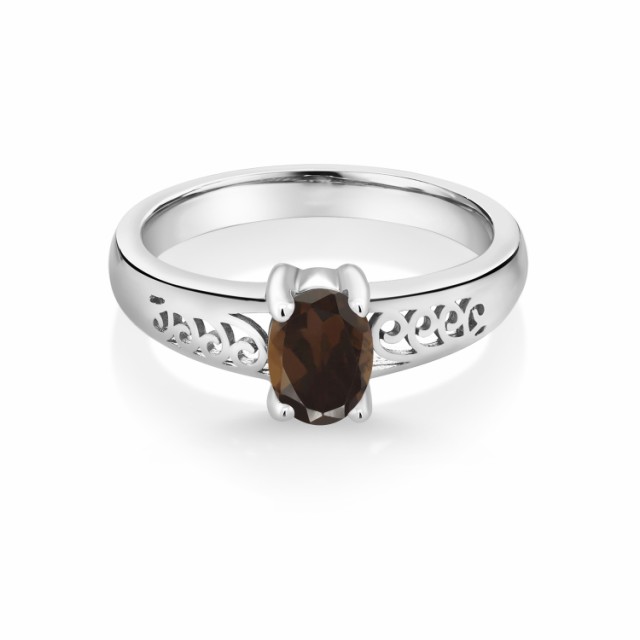 けします 指輪 透かし 天然石 金属アレルギーの通販はau PAY マーケット - Gem Stone King ジュエリー専門店 リング レディース 0.75カラット 天然 スモーキークォーツ (ブラウン) シルバー925 アラベスク 一粒 ⑭セッティン