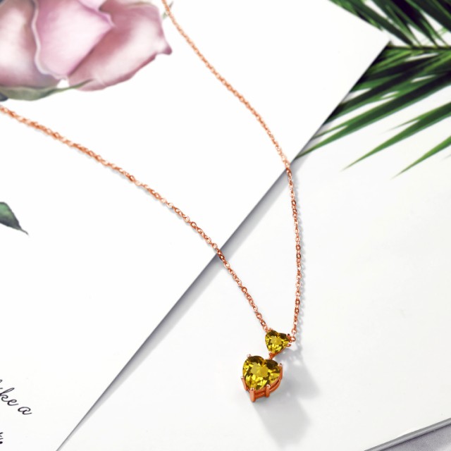 大人気人気SALE ネックレス レディース 1.86カラット 天然 シトリン ペンダント シルバー925 ピンクゴールドコーティング ハート 2連 大粒 かわいい 天然の通販はau PAY マーケット - Gem Stone King ジュエリー専門 人気SALE新品