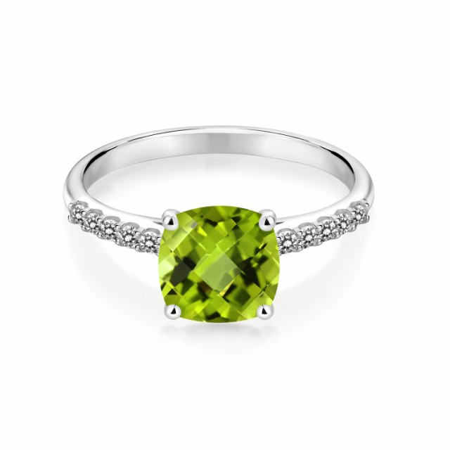 国産格安 指輪 四角い パヴェ 大粒 マルチストの通販はau PAY マーケット - Gem Stone King ジュエリー専門店 リング レディース 2.7カラット 天然石 ペリドット 天然 ダイヤモンド 10金 ホワイトゴールド(K10) 品質保証