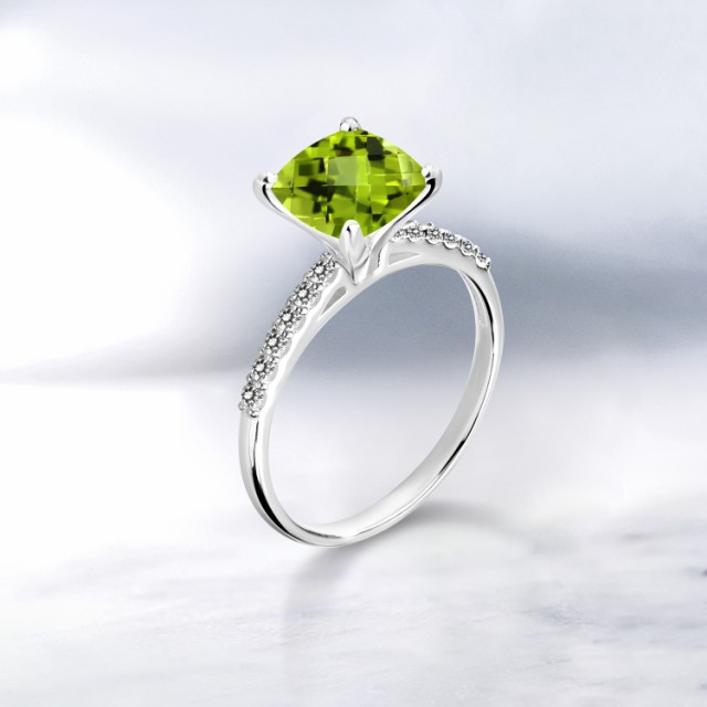 国産格安 指輪 四角い パヴェ 大粒 マルチストの通販はau PAY マーケット - Gem Stone King ジュエリー専門店 リング レディース 2.7カラット 天然石 ペリドット 天然 ダイヤモンド 10金 ホワイトゴールド(K10) 品質保証