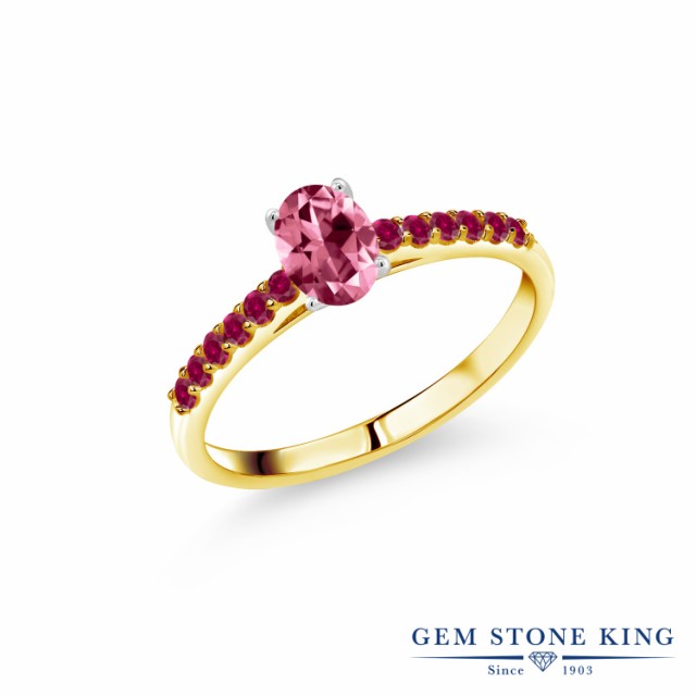 通販超激安 指輪 オーバル パヴェ の通販はau PAY マーケット - Gem Stone King ジュエリー専門店 リング レディース 0.68カラット 天然石 ピンクトパーズ スワロフスキー 合成ルビー 10金 ツートンゴールド(K10) 人気品質保証