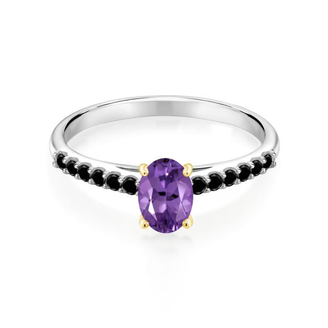 お得大特価 指輪 パヴェ 小粒 マの通販はau PAY マーケット - Gem Stone King ジュエリー専門店 リング レディース 0.65カラット 天然 アメジスト 天然ブラックダイヤモンド 10金 ツートンゴールド(K10) オーバル 数量限定