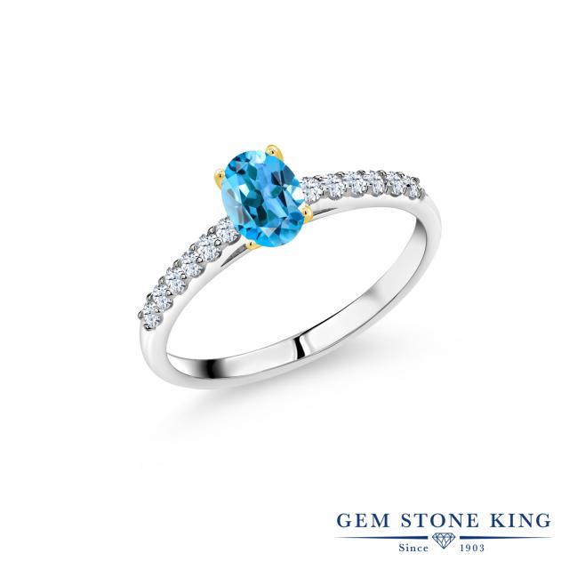 大得価人気 指輪 オーバル パヴェ の通販はau PAY マーケット - Gem Stone King ジュエリー専門 リング レディース 0.73カラット 天然 スイスブルートパーズ 合成ホワイトサファイア 10金 ツートンゴールド(K10) 定番超特価