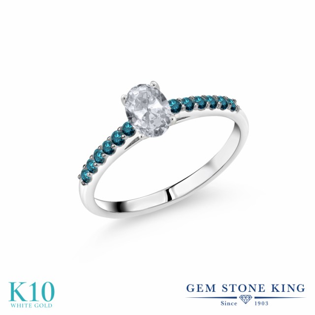ンビネーシ 指輪 パヴェ マルチストーン 天の通販はau PAY マーケット - Gem Stone King ジュエリー専門 リング レディース 0.8カラット 天然 トパーズ ブルーダイヤモンド 10金 ホワイトゴールド(K10) オーバル ョンがおし