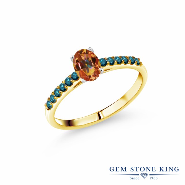 在庫爆買い 指輪 ツートンゴールド(K10) オの通販はau PAY マーケット - Gem Stone King ジュエリー専門 リング レディース 0.7カラット 天然石 エクスタシーミスティックトパーズ 天然 ブルーダイヤモンド 10金 品質保証低価