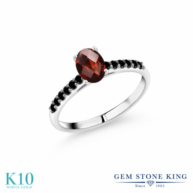のギフトと 指輪 パヴェ 大粒 マルの通販はau PAY マーケット - Gem Stone King ジュエリー専門 リング レディース 1.2カラット 天然 ガーネット 天然ブラックダイヤモンド 10金 ホワイトゴールド(K10) オーバル ホワイトゴ