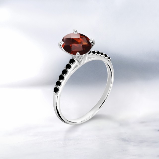 のギフトと 指輪 パヴェ 大粒 マルの通販はau PAY マーケット - Gem Stone King ジュエリー専門 リング レディース 1.2カラット 天然 ガーネット 天然ブラックダイヤモンド 10金 ホワイトゴールド(K10) オーバル ホワイトゴ