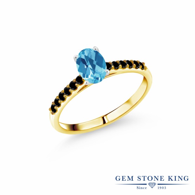 たちが≎ 指輪 オーバル パヴェの通販はau PAY マーケット - Gem Stone King ジュエリー専門 リング レディース 1.2カラット 天然 スイスブルートパーズ 天然ブラックダイヤモンド 10金 ツートンゴールド(K10) ㏒のギフトと