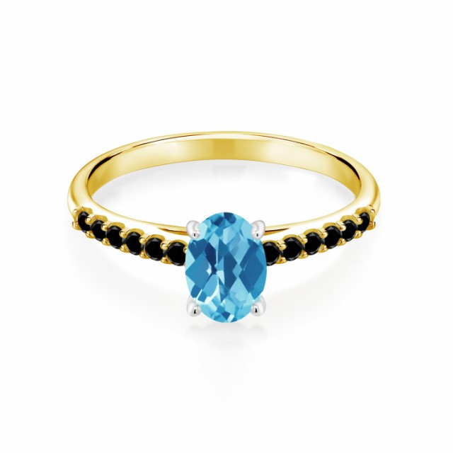 たちが≎ 指輪 オーバル パヴェの通販はau PAY マーケット - Gem Stone King ジュエリー専門 リング レディース 1.2カラット 天然 スイスブルートパーズ 天然ブラックダイヤモンド 10金 ツートンゴールド(K10) ㏒のギフトと