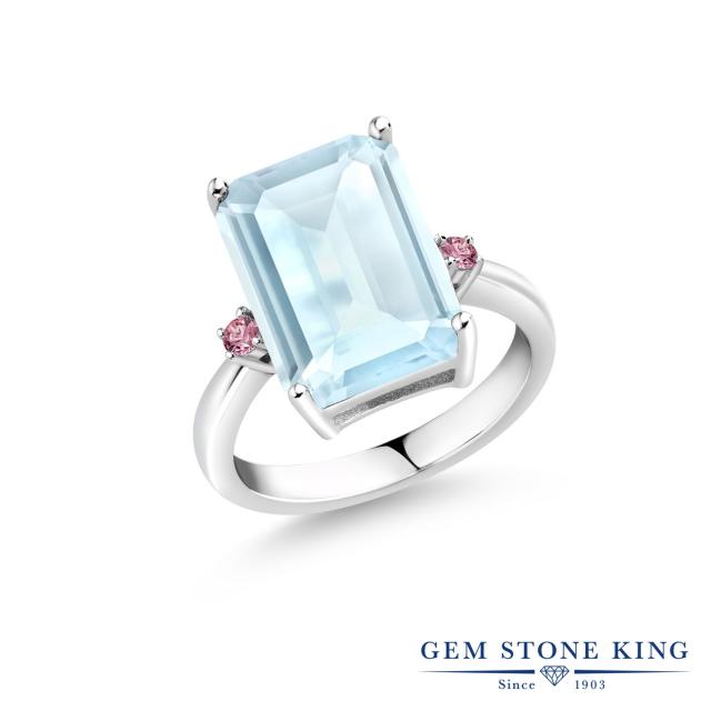 超激安国産⑧ 指輪 大粒 大ぶり 大きの通販はau PAY マーケット - Gem Stone King ジュエリー専門 リング レディース 8.38カラット 天然 スカイブルートパーズ ピンクラボグロウンダイヤモンド シルバー925 四角い 大人気得価
