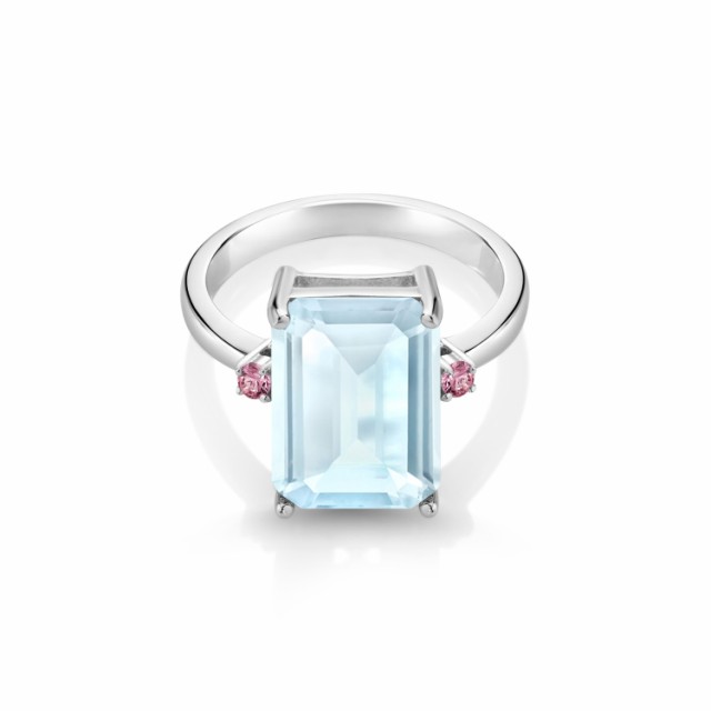 超激安国産⑧ 指輪 大粒 大ぶり 大きの通販はau PAY マーケット - Gem Stone King ジュエリー専門 リング レディース 8.38カラット 天然 スカイブルートパーズ ピンクラボグロウンダイヤモンド シルバー925 四角い 大人気得価
