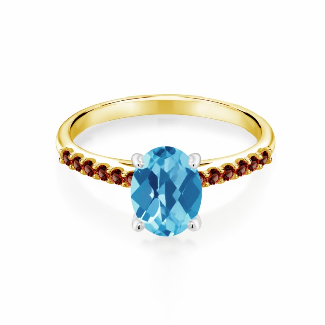お得大人気 指輪 パヴェ 大粒 マルチの通販はau PAY マーケット - Gem Stone King ジュエリー専門店 リング レディース 1.54カラット 天然 スイスブルートパーズ ガーネット 10金 ツートンゴールド(K10) オーバル 国産特価