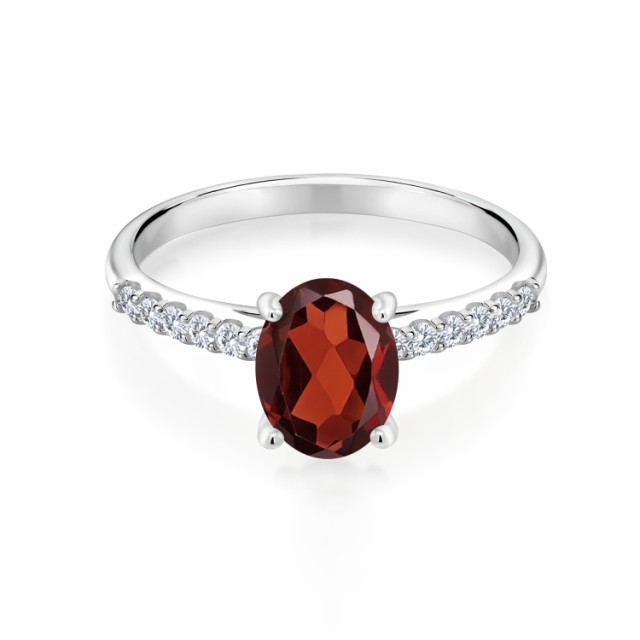 格安正規品 指輪 パヴェ 大粒 マの通販はau PAY マーケット - Gem Stone King ジュエリー専門店 リング レディース 1.68カラット 天然 ガーネット ラボグロウンダイヤモンド 10金 ホワイトゴールド(K10) オーバル 好評最新作
