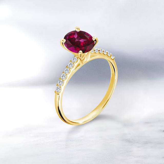 安い国産 指輪 イエローゴールド(K10) オの通販はau PAY マーケット - Gem Stone King ジュエリー専門店 リング レディース 1.18カラット 天然石 レッドトパーズ スワロフスキー ラボグロウンダイヤモンド 10金 低価国産