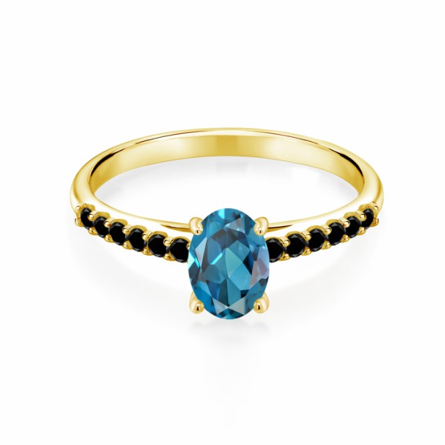 新品人気SALE 指輪 オーバル パヴの通販はau PAY マーケット - Gem Stone King ジュエリー専門 リング レディース 1.2カラット 天然 ロンドンブルートパーズ 天然ブラックダイヤモンド 10金 イエローゴールド(K10) 国産超歓迎