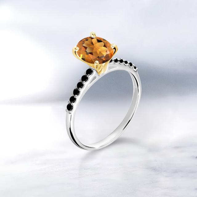にキープし 指輪 パヴェ マルチストーの通販はau PAY マーケット - Gem Stone King ジュエリー専門 リング レディース 0.9カラット 天然 マデイラシトリン (オレンジレッド) 天然ブラックダイヤモンド オーバル ∩がおすすめ